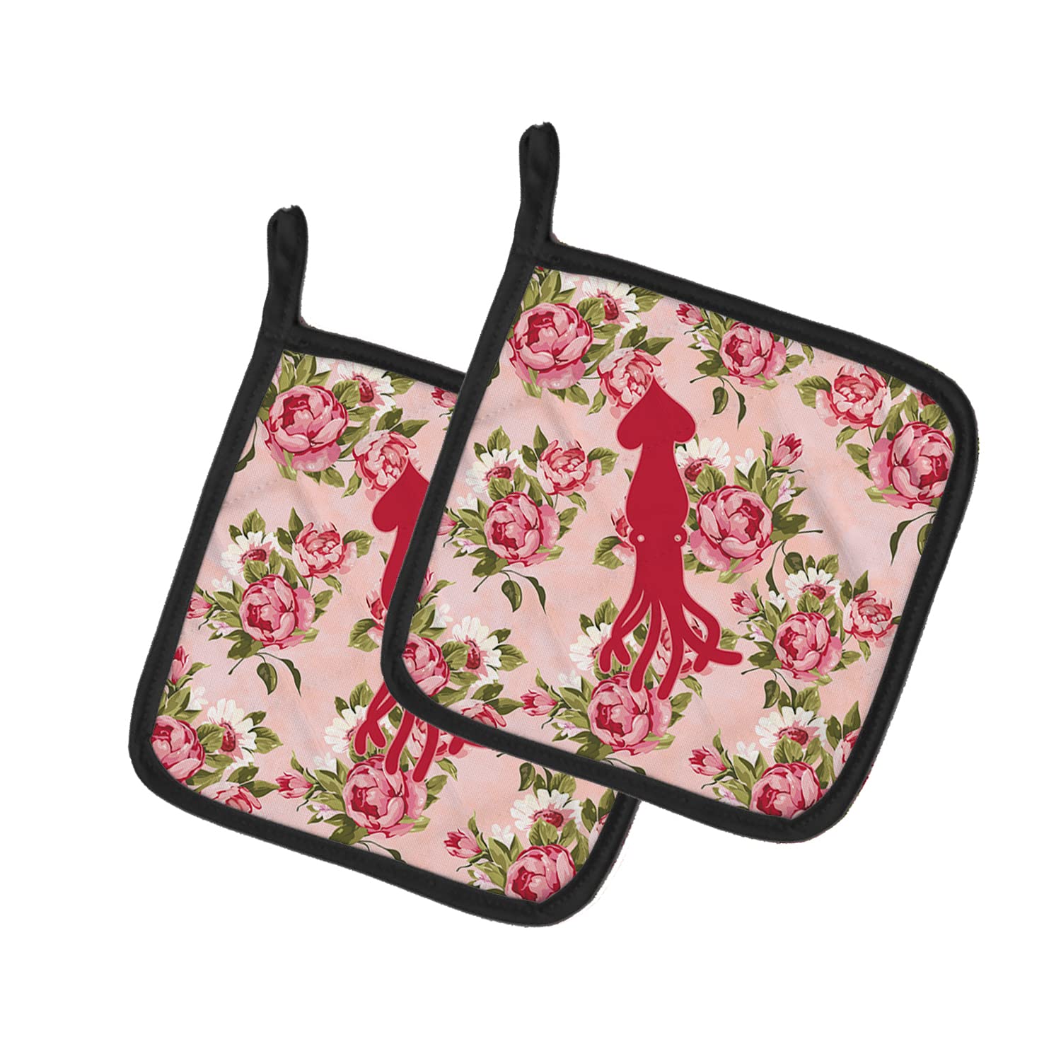 Par de soportes para ollas Caroline's Treasures, textiles de cocina decorativos diseño de rosas