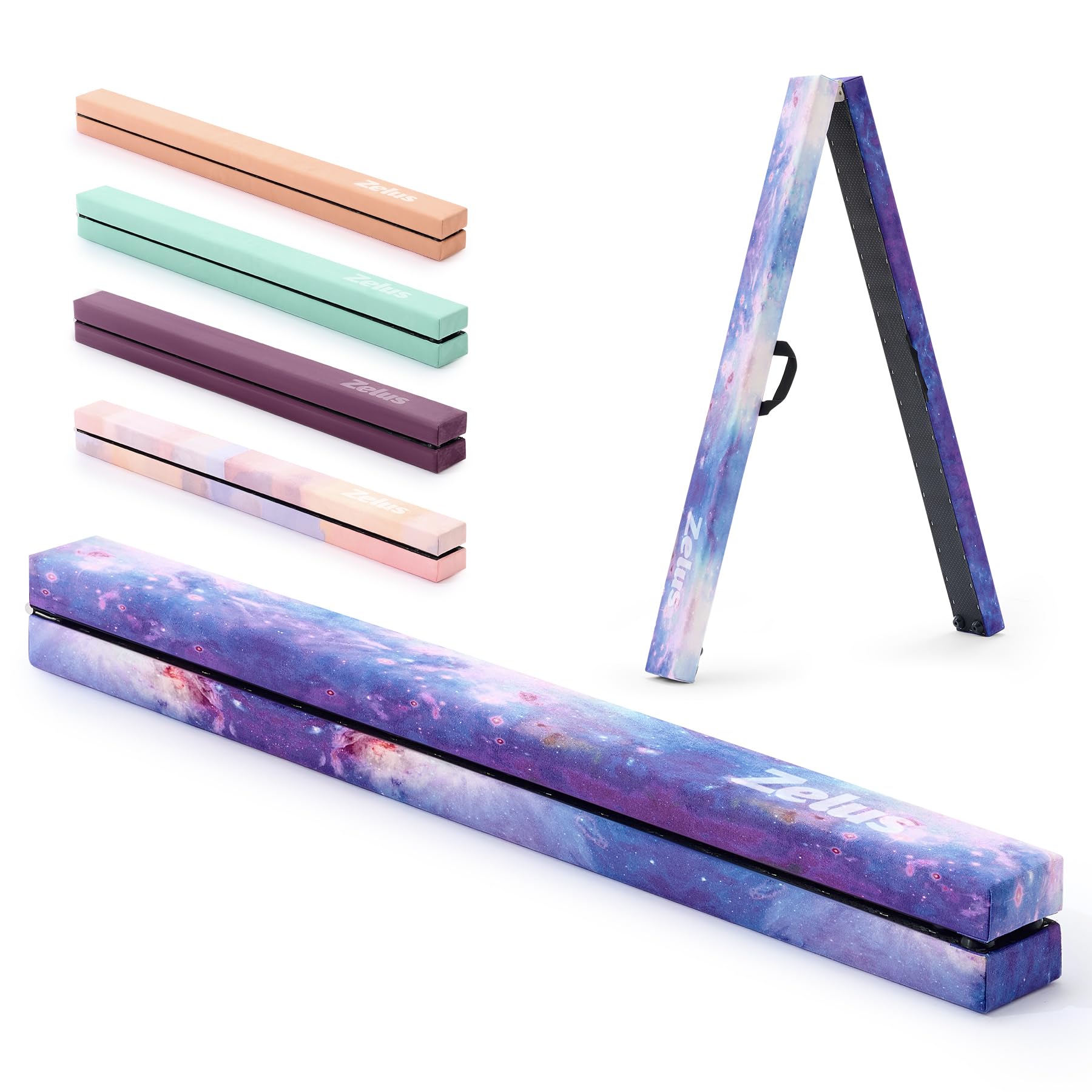 ZELUS7 ft. 210cm Foldable Gymnastics Balance Beam, with Carry Handles Anti-Slip Base, for Gym Training Fitness Children Adults