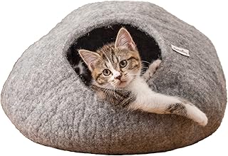 naturling Jaskinia dla kotów - przytulne filcowe łóżko dla kotów - dla dużych kotów (MAU)