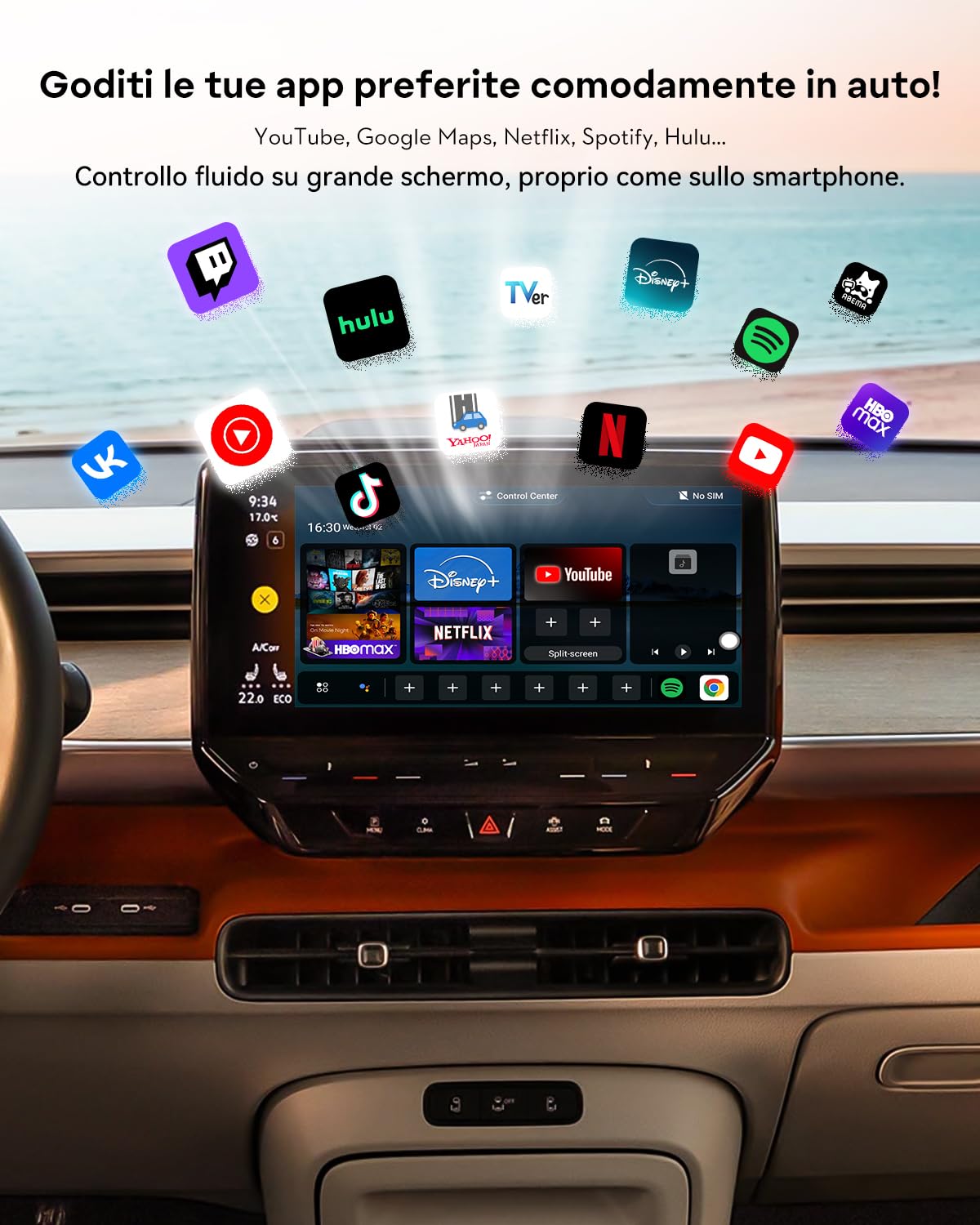 YolanAuto AI Box 2025 per auto con Android 13, CarPlay wireless & Android Auto, 8-core Qualcomm, YouTube/Netflix/Google Play Store, OTA Update – Solo per auto con CarPlay cablato