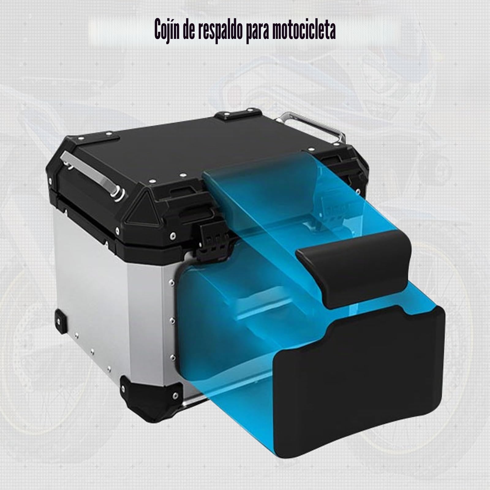 iFCOW Almohadilla del Respaldo de la Motocicleta, Almohadilla del Respaldo del Pasajero de la Motocicleta para la Caja Superior de Aluminio de la Motocicleta 45-65L