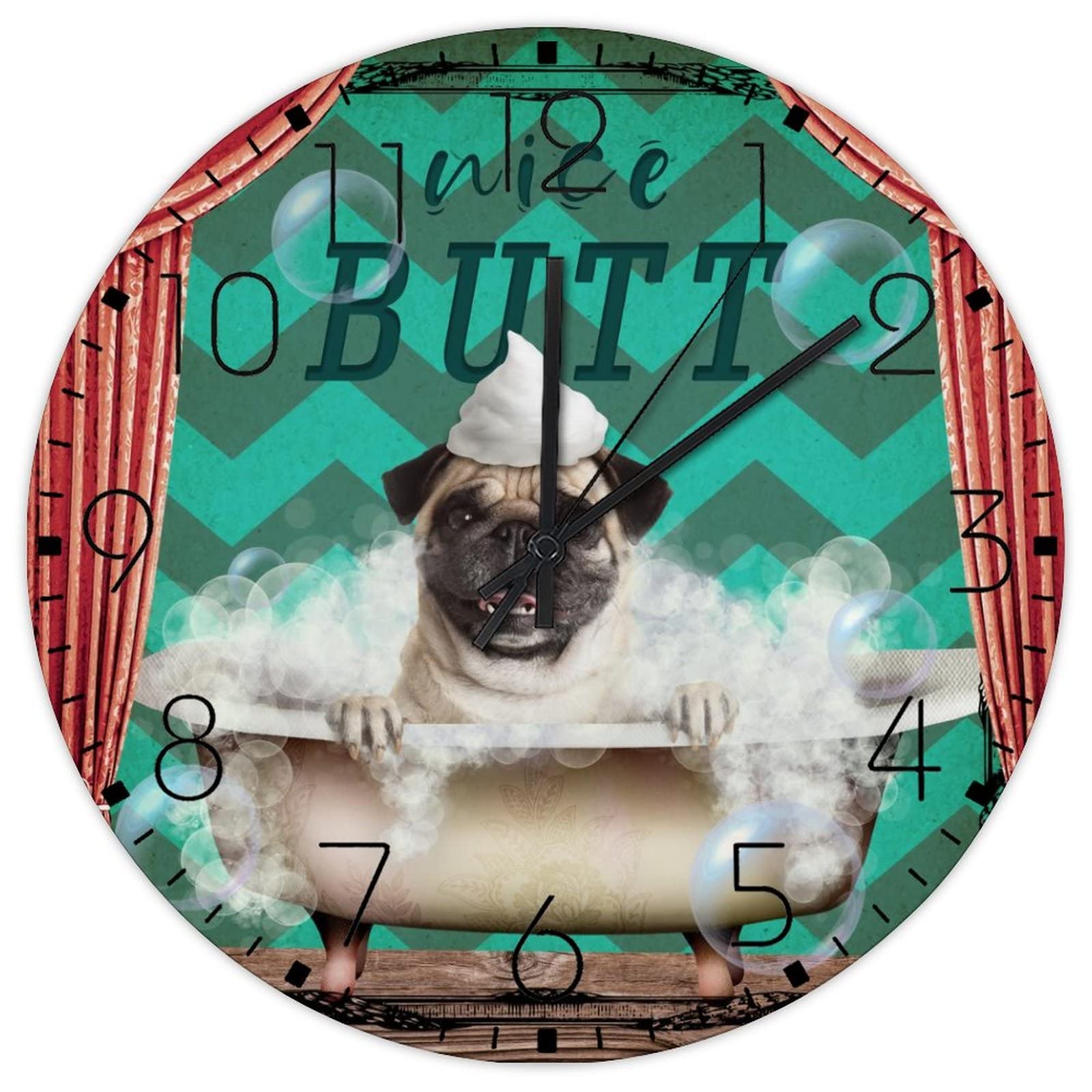 Horloge murale en bois a piles de 38,1 cm pour deco interieure de piscine