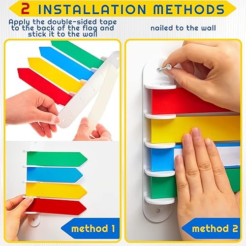 Miniatura 2 de BBTO Paquete de 1 bandera para sala de exámenes, 7 pulgadas de largo, banderas de puerta de colores primarios, indicadores de estado de sala de