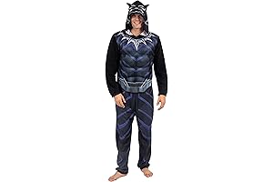 Men's Majestic Marvel Black Panther Hooded One Piece Pajama