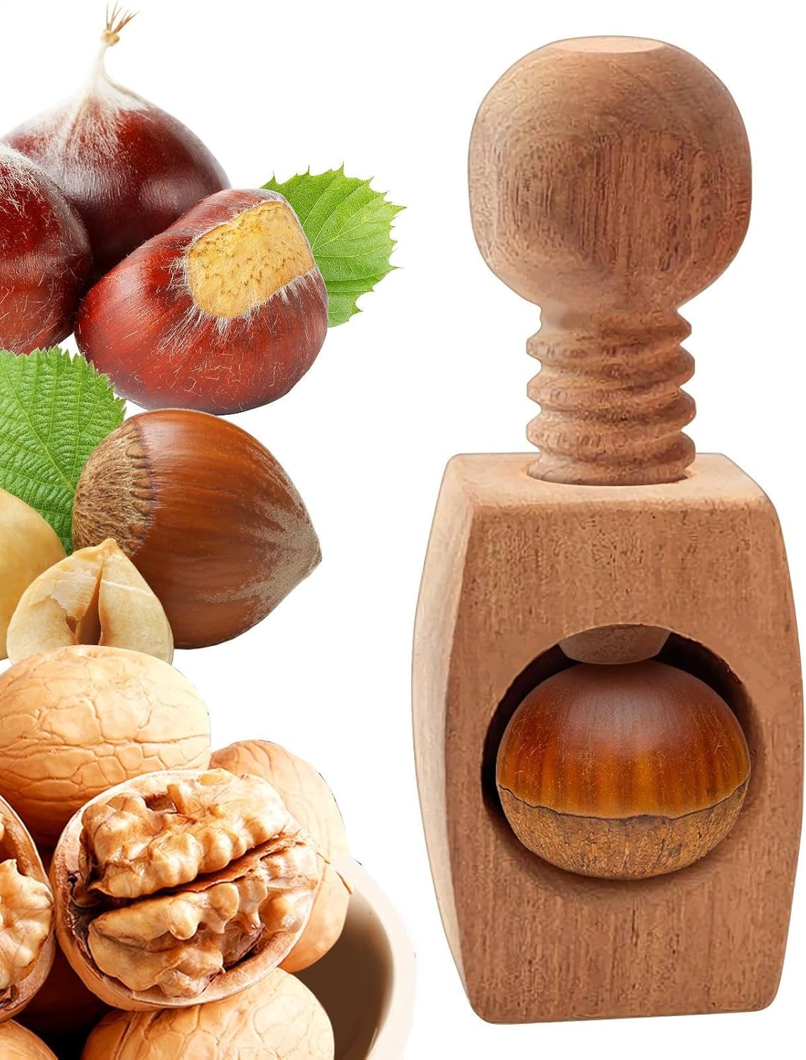 Walnut Cracker | Manual Walnut Nutcracker Chestnut Peeler | Non-Slip Kitchen Gadgets for Hazelnuts Pecans Cooking Daily Women Kids Senior Cooks Snacks Home Travel Camping Party