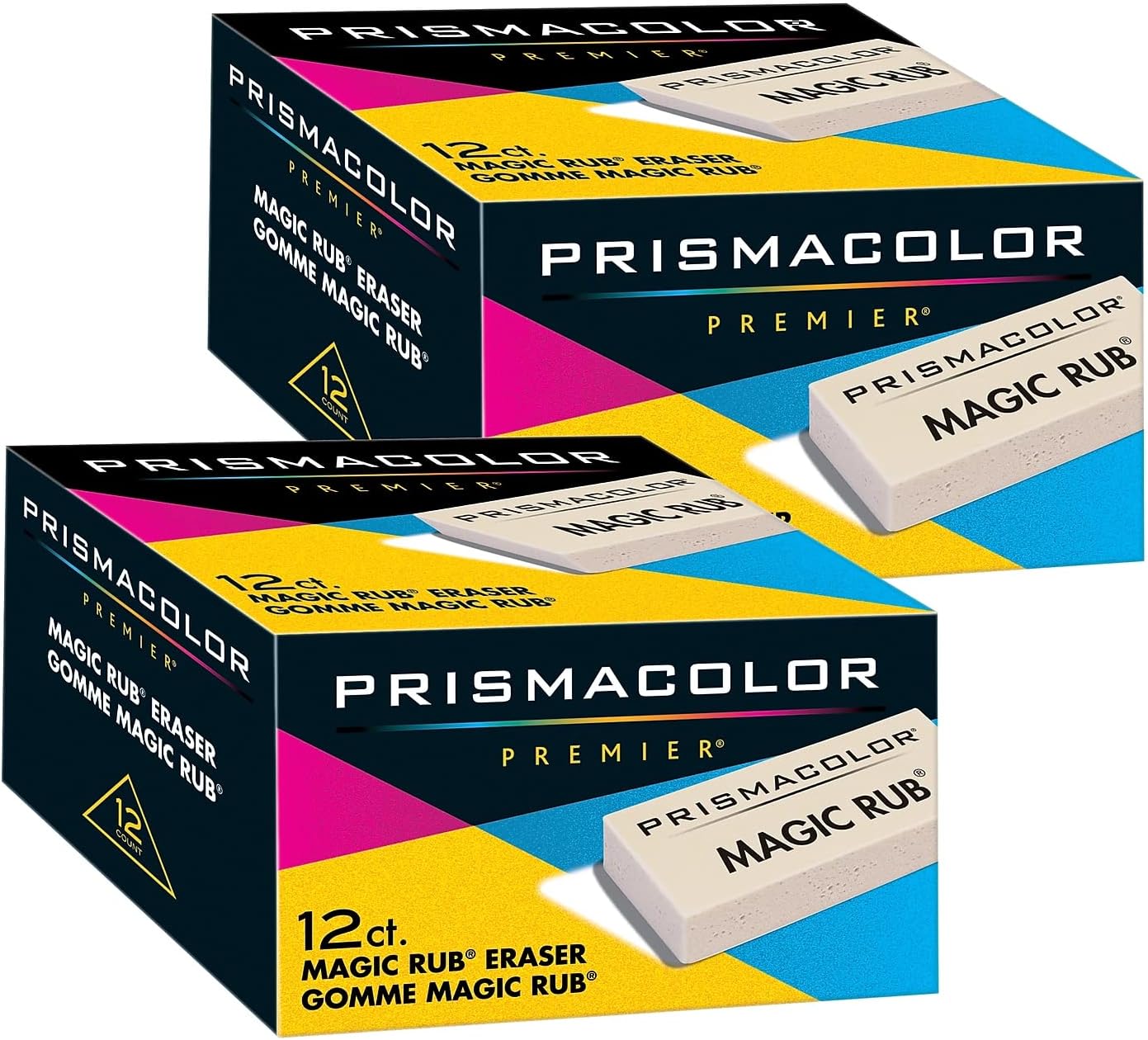 Prismacolor Block Shape Premier Magic Rub Erasers, Natural, Pack of 24 (SAN73201-24)