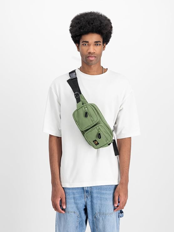 Alpha Industries Men's Label 1.5L Waistbag, Sage-Green, Sage-green, One Size, Classic