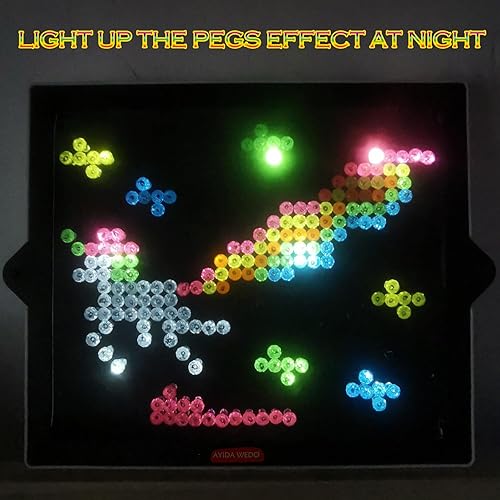 Miniatura 7 de 320 clavijas de repuesto para Light Brite, 8 colores con excelente transparente, tablero de luz LED, clavija de repuesto para niños de 3 años en