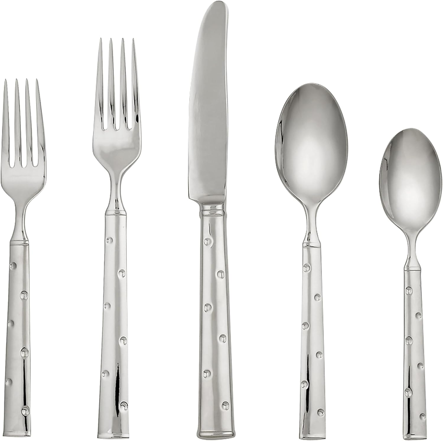 Kate Spade New York Larabee Dot 5-piece Flatware Set, 0.9 LB, Metallic