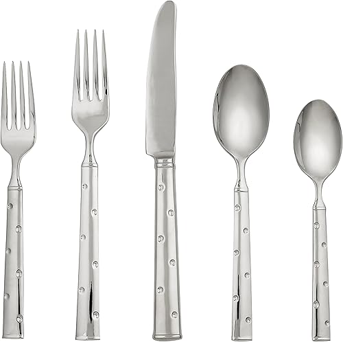 Kate SPADE Larabee Dot - Juego de cubiertos de 5 piezas, 0.9 libras, metálico