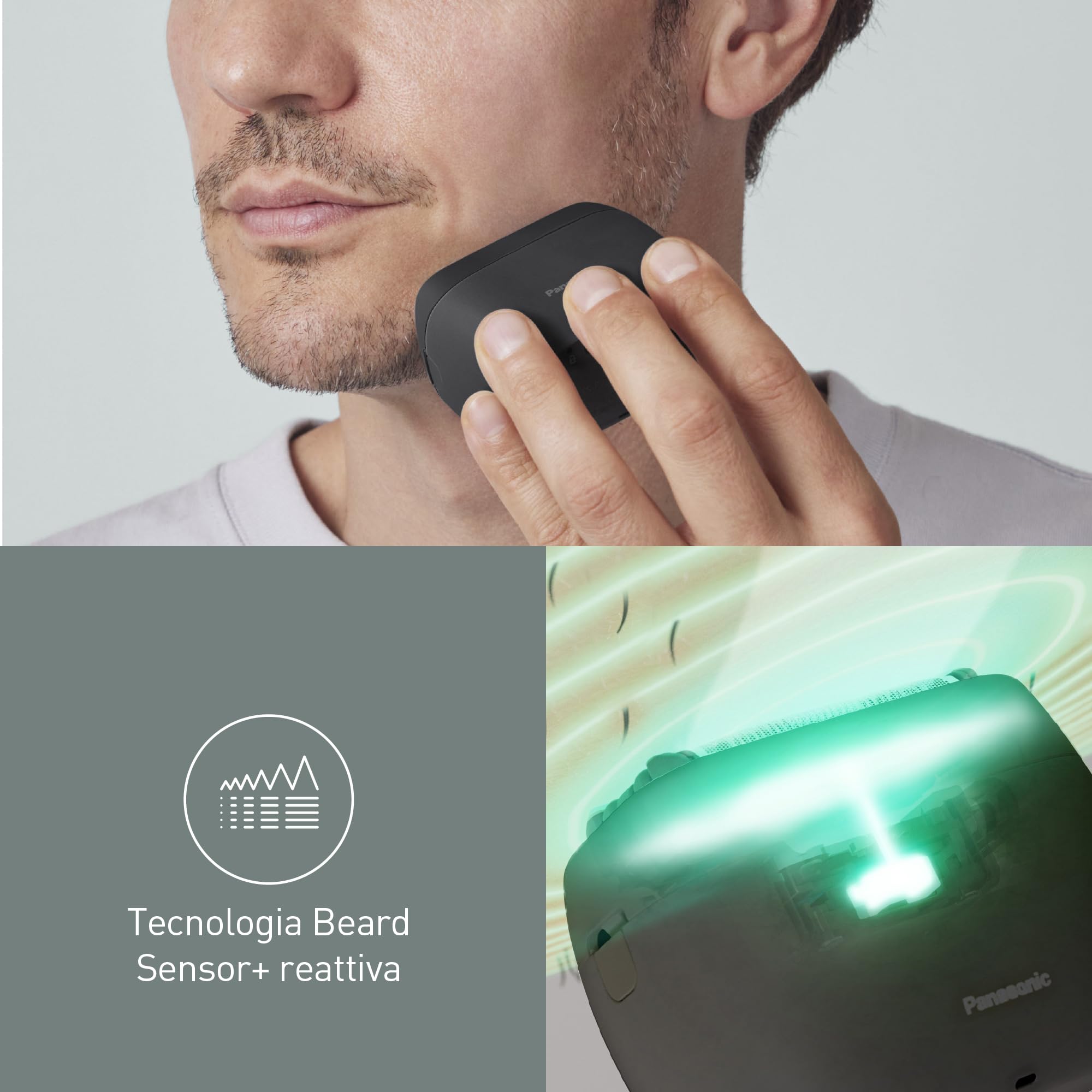 Panasonic ES-PV3B-K803 Serie 900s Shaver, Rasoio Elettrico da Uomo Wet & Dry a 5 Lame, Sensore Barba Reattivo, USB-C, Custodia, Nero Opaco