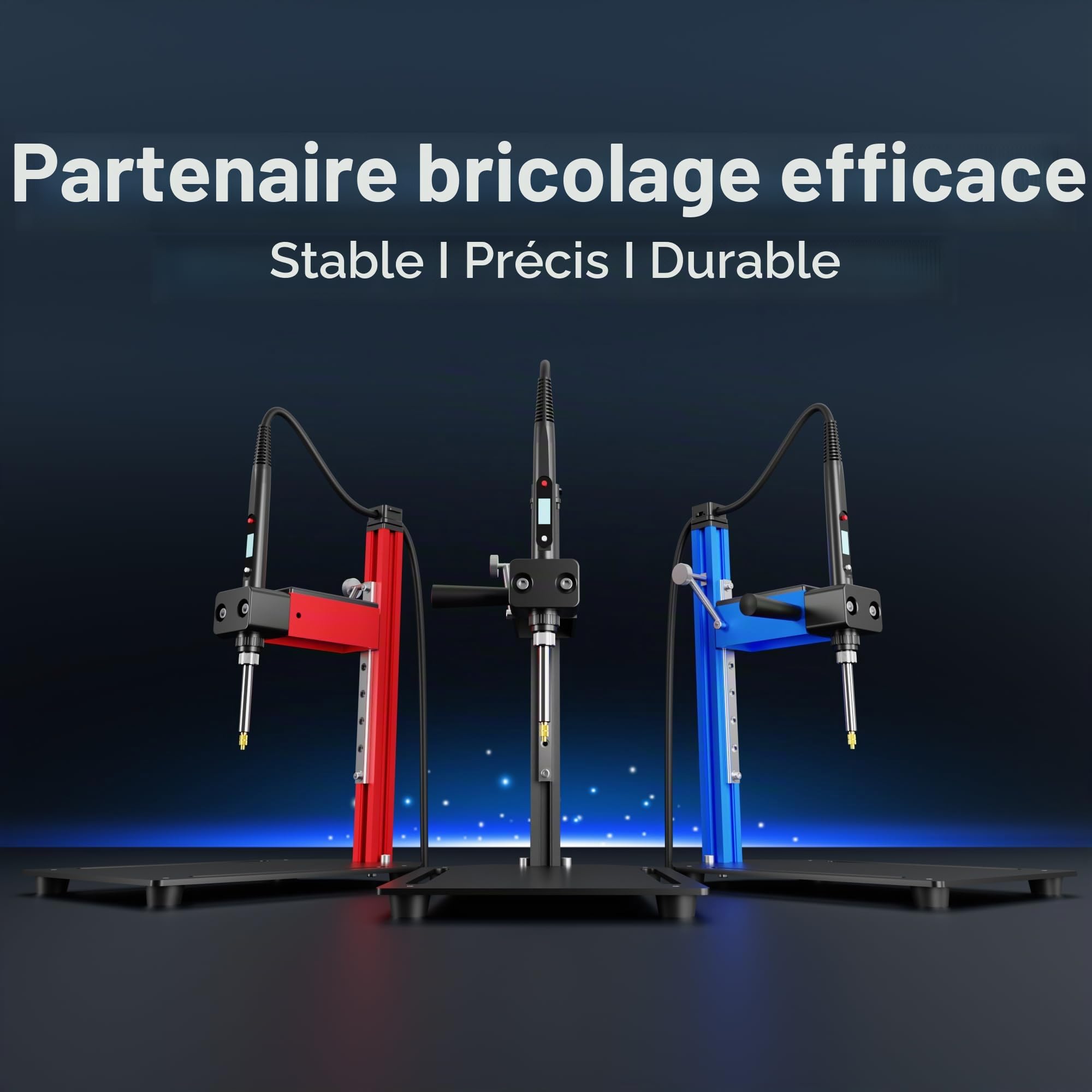 Kit d'aide à la fusion pour inserts filetés - Outil d'insertion thermique en alliage d'aluminium - Outil de fusion vertical avec aide à la fusion en laiton - 7 pièces pour inserts filetés M2