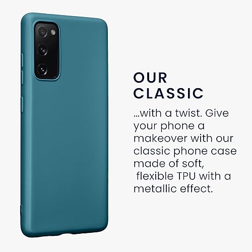 Miniatura 3 de kwmobile Funda compatible con Samsung Galaxy S20 FE - Funda de silicona TPU metálica suave y delgada - Azul caribeño metálico
