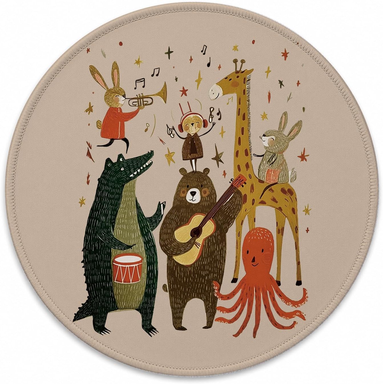 QIYUHOY Funny Animal Mouse Pad, 7.9x7.9 Inch