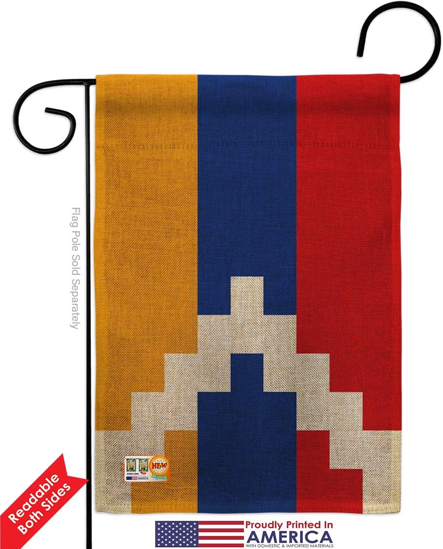 Republic of Artsakh Burlap Burlap Garden Flags Pack Regional Nationality Nation International World Country Particular Area USA Applique Small Gift Yard House Banner Double-Sided Made In 13 X 18.5
