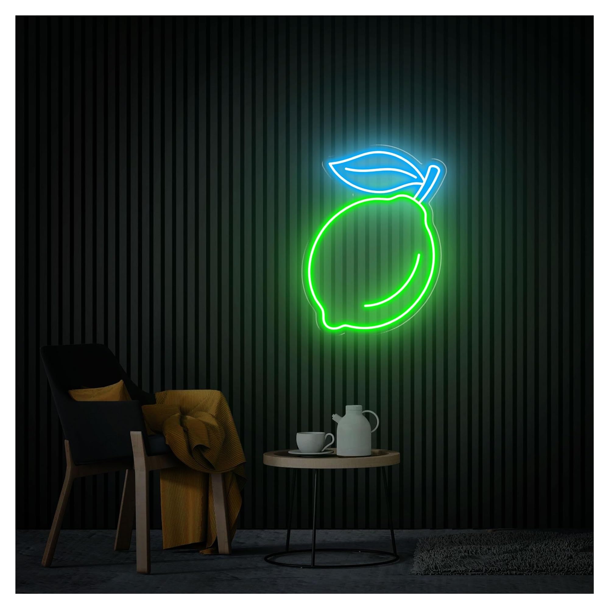 RONGCH Hanging Art Signs Fruit Lemon Neon Sign,Suitable for Restaurant Milk Tea Shop Decor with Dimmable 26cmx35cm(F)