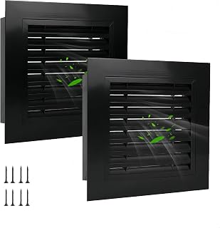 2pcs 18" x 18" Premium Aluminum Gable Vents with Screen, Paintable Design -Ideal for Attic and Shed Ventilation, Vent Opening 16"x16" (Black 18" x 18"-2 Pack)