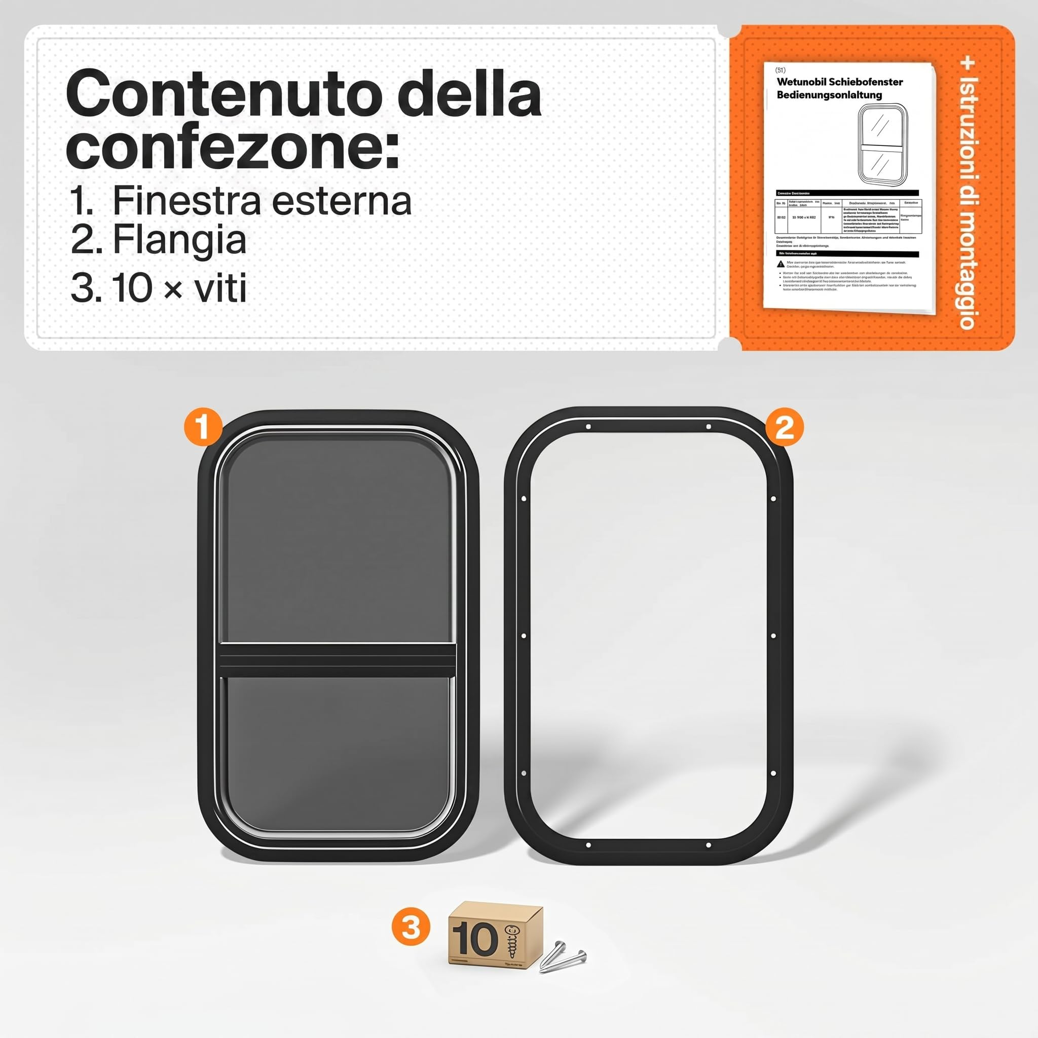 Finestra scorrevole per roulotte, 50 x 30 cm, E4, per camper e roulotte con protezione dagli insetti, vetro di sicurezza colorato, resistente ai raggi UV, finestra laterale per camper con