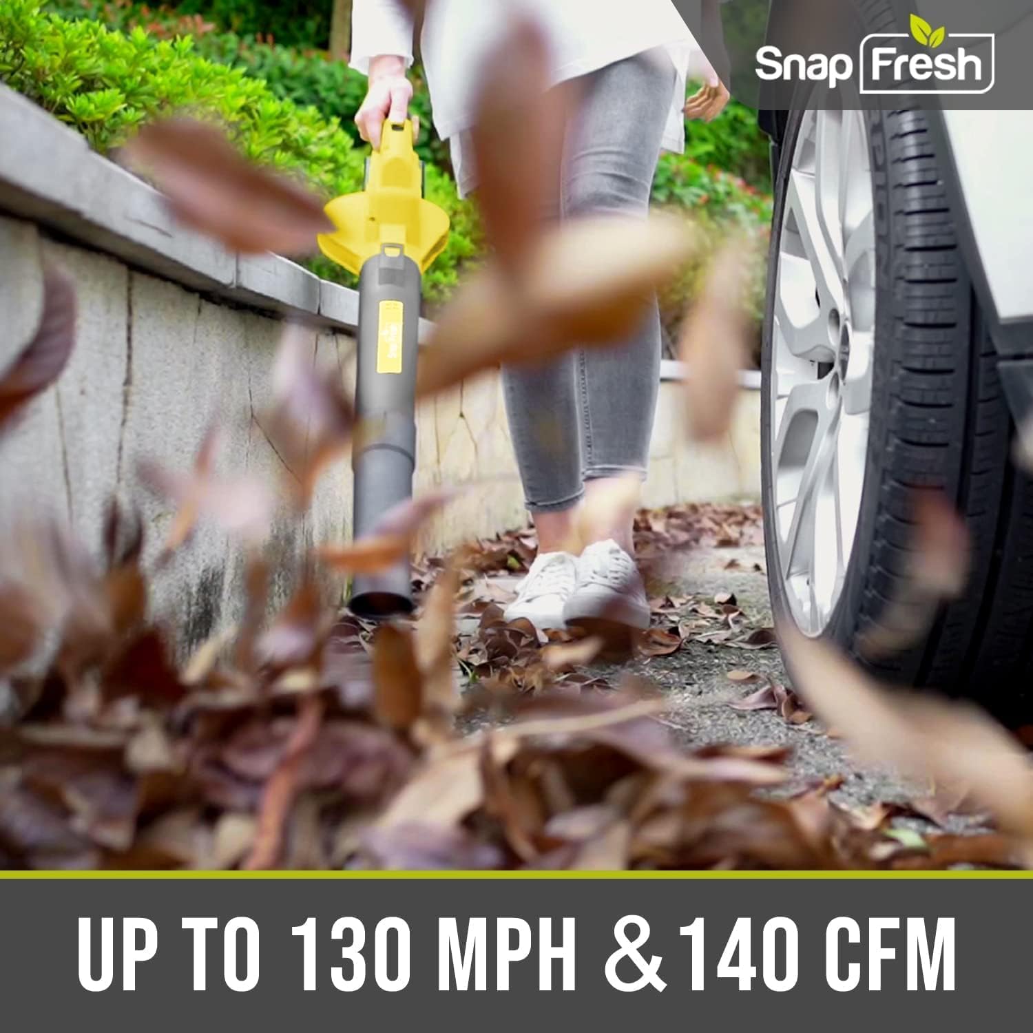 SnapFresh Cordless Leaf Blower with Battery & Charger, 20V Electric Leaf Blower for Lawn Care, Battery Powered Leaf Blowers Lightweight for Patio/Yard/Garden Blowing