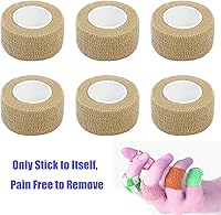 Vista 132 de Baisunt Paquete de 6 vendajes cohesivos de 1 pulgada, cinta autoadhesiva autoadhesiva autoadhesiva transpirable para muñeca, tobillo, deportes