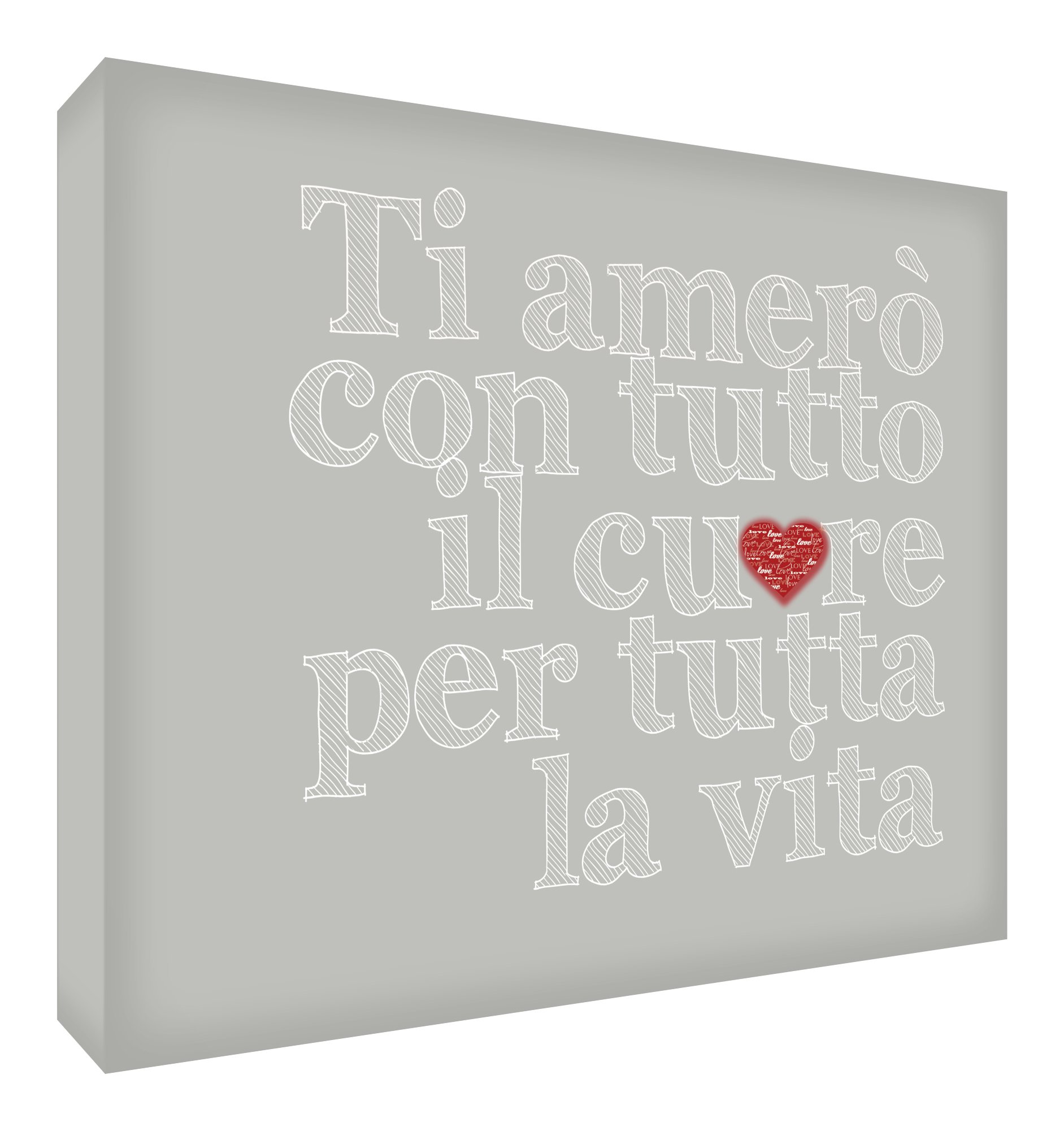 Impression sur toile typographique gris 30x20 cm pour decoration murale