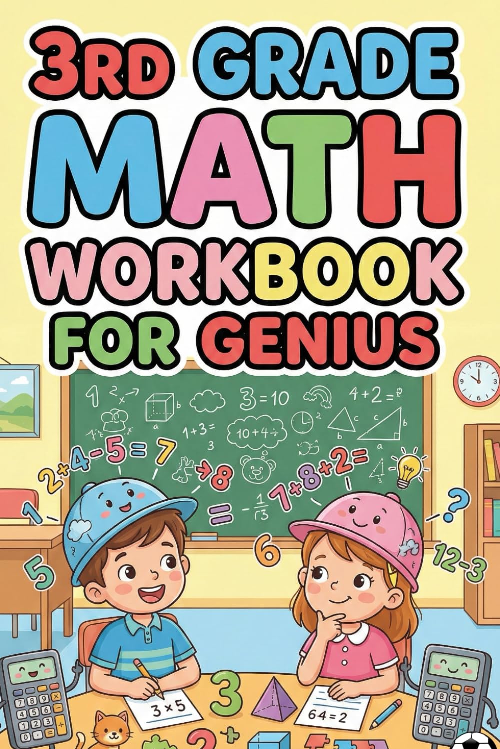 3rd Grade Math Workbook for Genius Ages 7–12 | Addition, Subtraction, Multiplication, Division, Word Problems & Fun Practice Activities