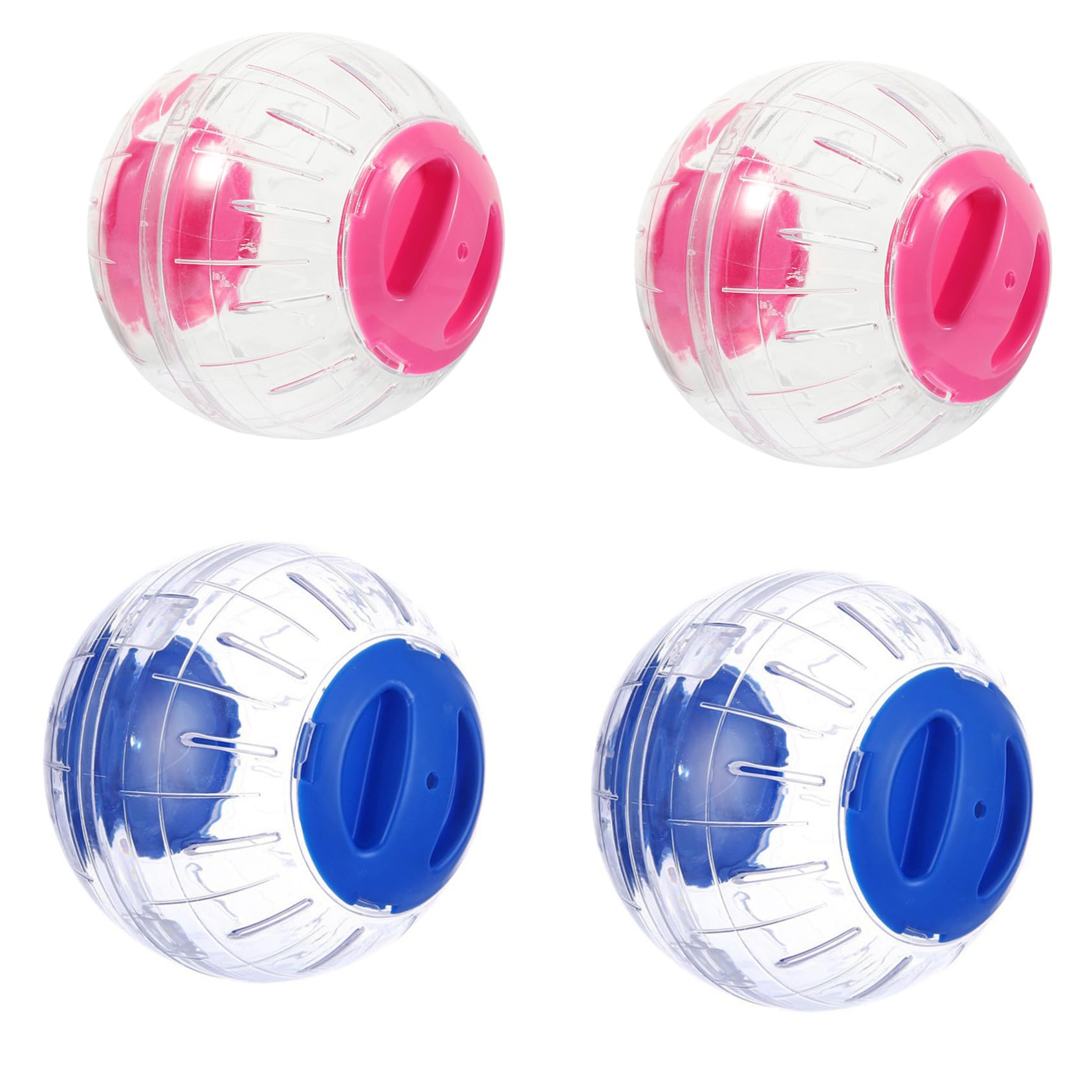 SOIMISS 4 Piezas Bola Transparente para Hámster con Ventilación y Antiescape Rueda de Ejercicio Ligera y Compacta para Pequeños Roedores como Jerbo Cobaya y Ratón