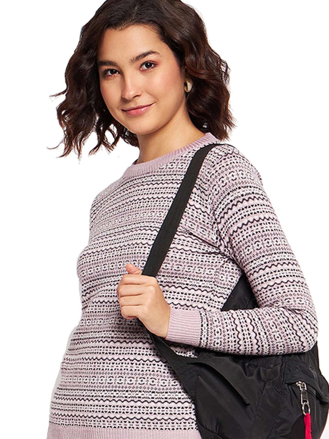 clapton Wool Blend Round Neck Full Sleeve Casual Solid Winter Wear Cardigans for Women-GA1440-picture-6
