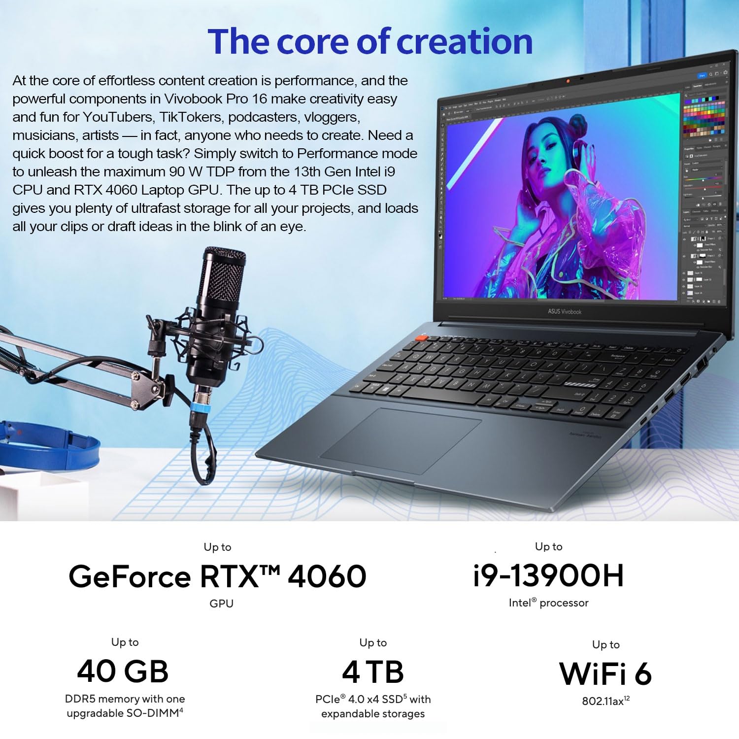 Amazon.com: ASUS Vivobook Pro 16 Intel i9 RTX 4060 120Hz Business