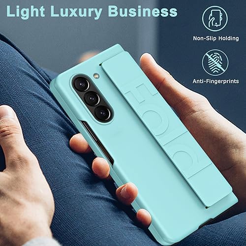 Miniatura 3 de NINKI Funda compatible con correa de mano para Samsung Galaxy Z Fold 5, para mujeres y hombres, ultra delgada y fina, a prueba de golpes, funda