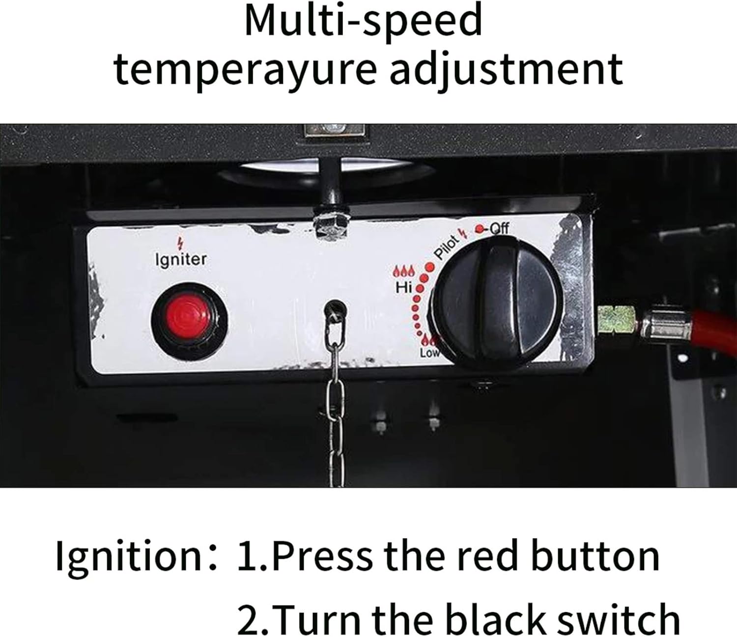 AIZYR Waterproof Outdoor Garden Gas Heater with Temperature Control Flameout Switch/Wheels for Balcony, Courtyard, Garage, Patio