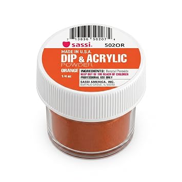 Sassi Color Acrylic Powder Orange 1/4oz | Professional Nail System, Professional Grade, Durable Nail Powder | Made in USA
