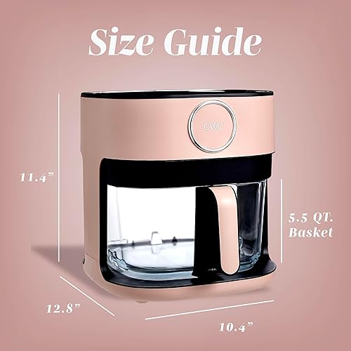 Miniatura 3 de COOK WITH COLOR Freidora de aire digital de cocina de 1400 W y 5.5 cuartos de galón con cesta de vidrio, 8 opciones de cocción saludable