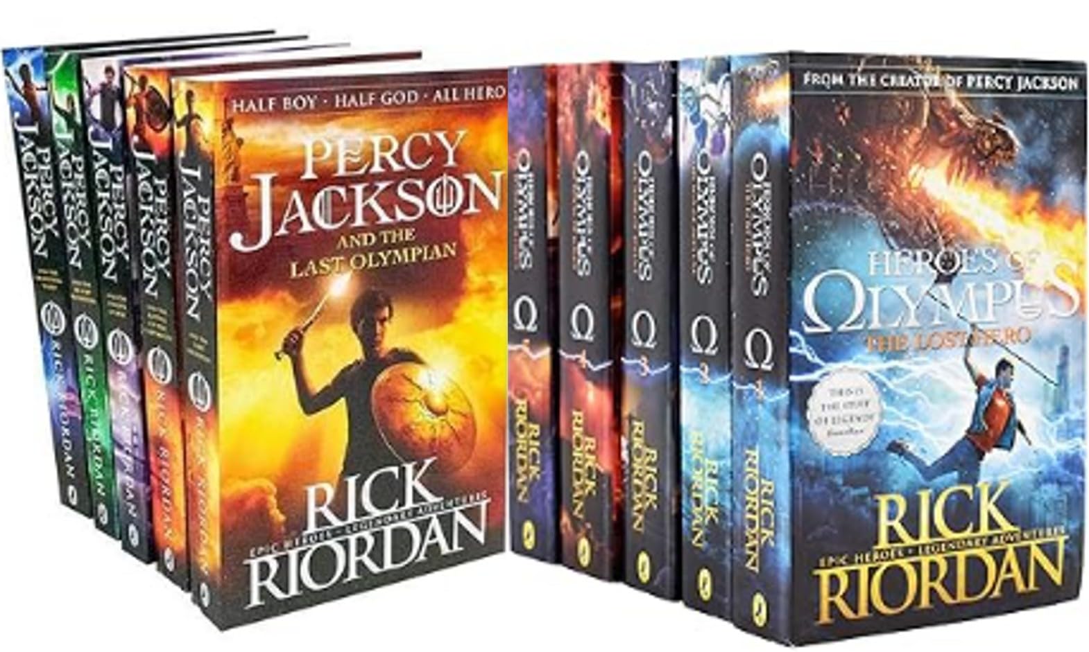 Rick Riordan Percy Jackson and Heroes of Olympus 10 Book Set (The