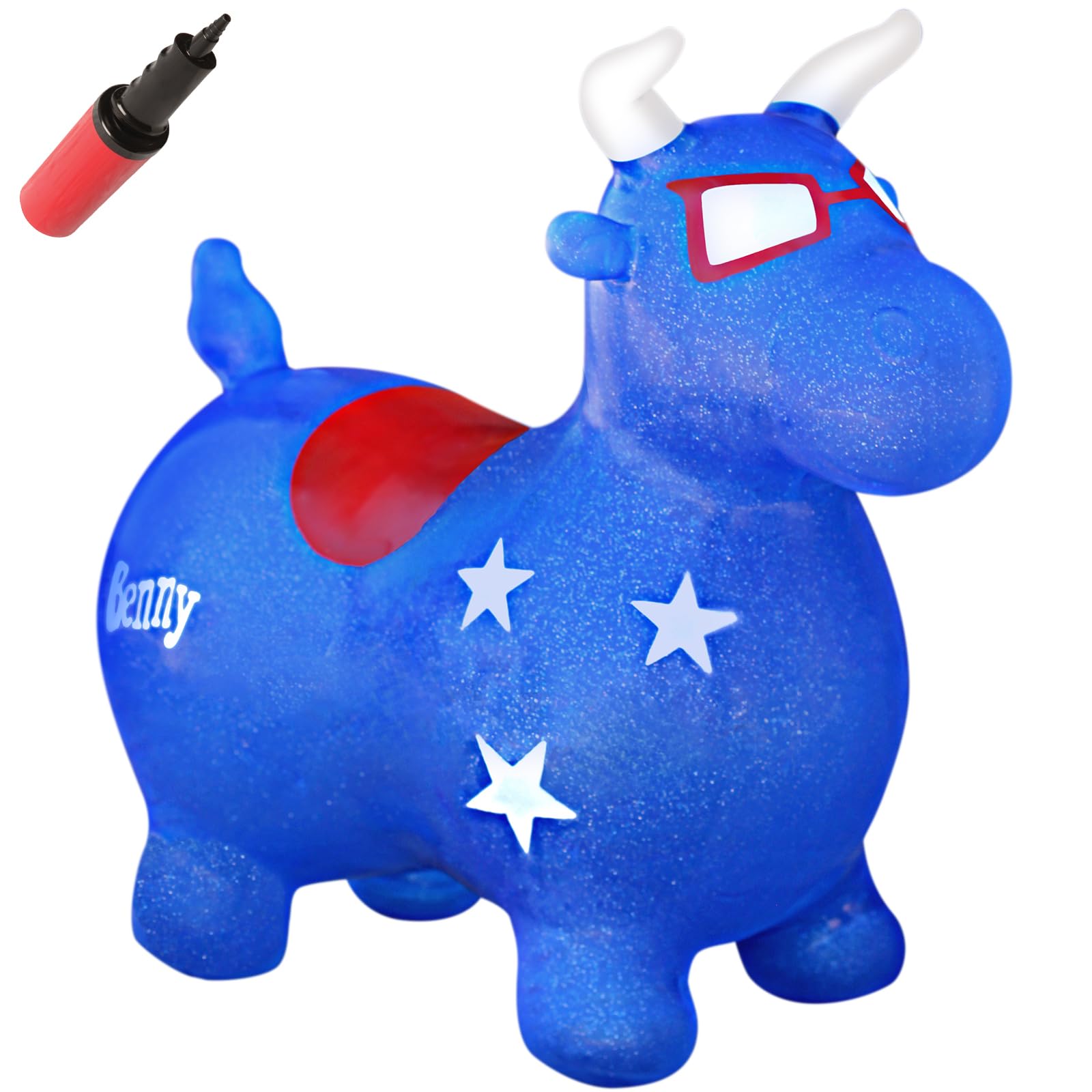 WALIKI Bouncy Horse Hopper | Benny The Jumping Bull Inflatable Hopping Pony for Toddlers