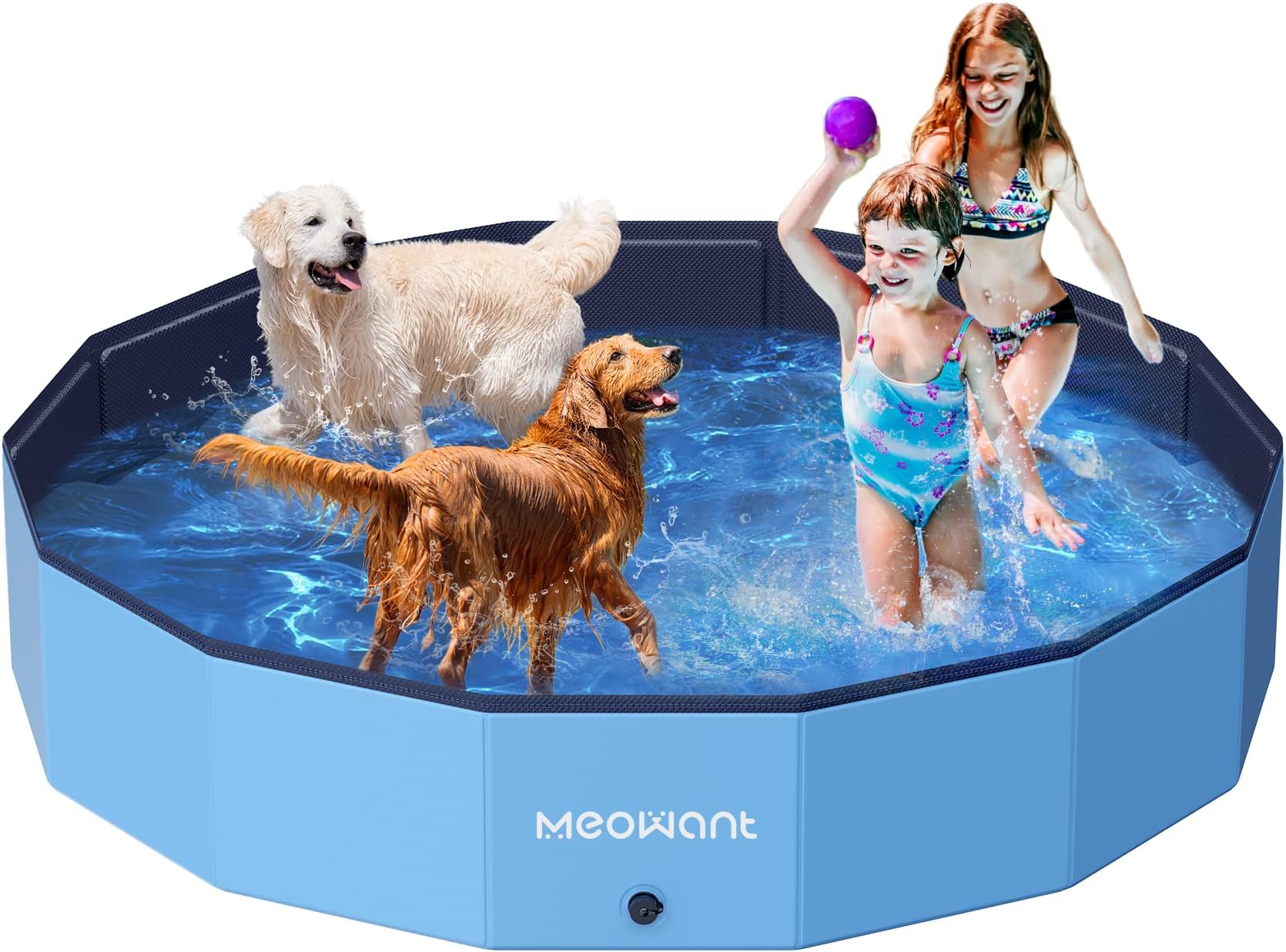 Meowant Foldable Dog Pools for Large Dogs, Outdoor Collapsible Pet Dog