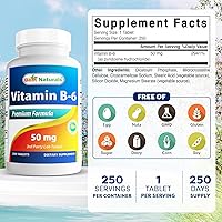 Vista 2 de Best Naturals Vitamina B6 50 mg 250 Comprimidos