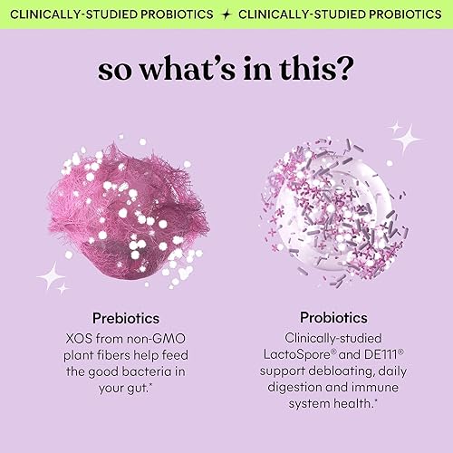 Miniatura 4 de Lemme Debloat - Gomitas de salud digestiva e intestinal con 2 probióticos clínicamente estudiados y prebióticos, vegetarianos, sin gluten, sin OMG,