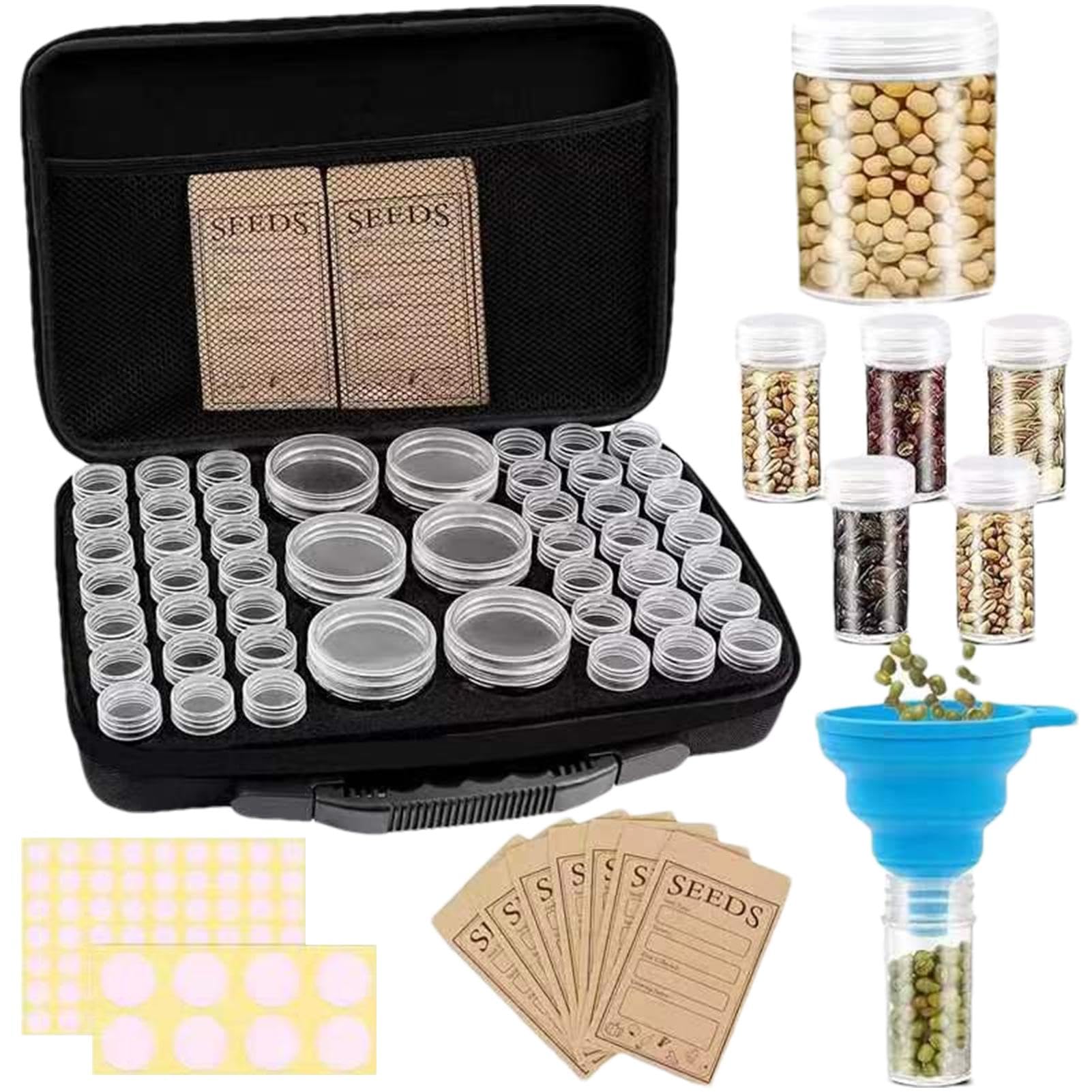 Organiseur de graines robuste, boîte de rangement pour graines, boîte de rangement à 48 emplacements, organiseur de paquets de graines avec couvercle, bac de rangement multifonction pour jardin