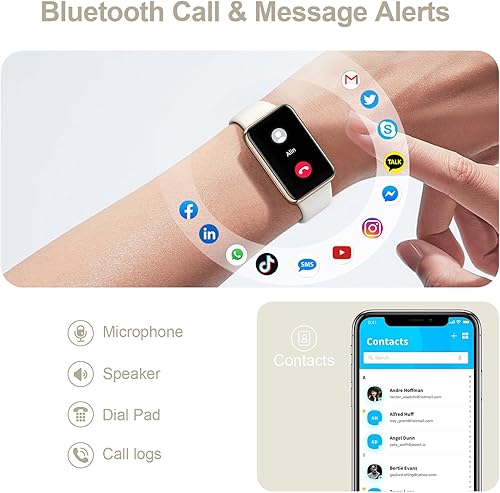 Miniatura 5 de Rastreador de actividad física delgado con frecuencia cardíaca 247, oxígeno en sangre, presión arterial y seguimiento del sueño, seguimiento de