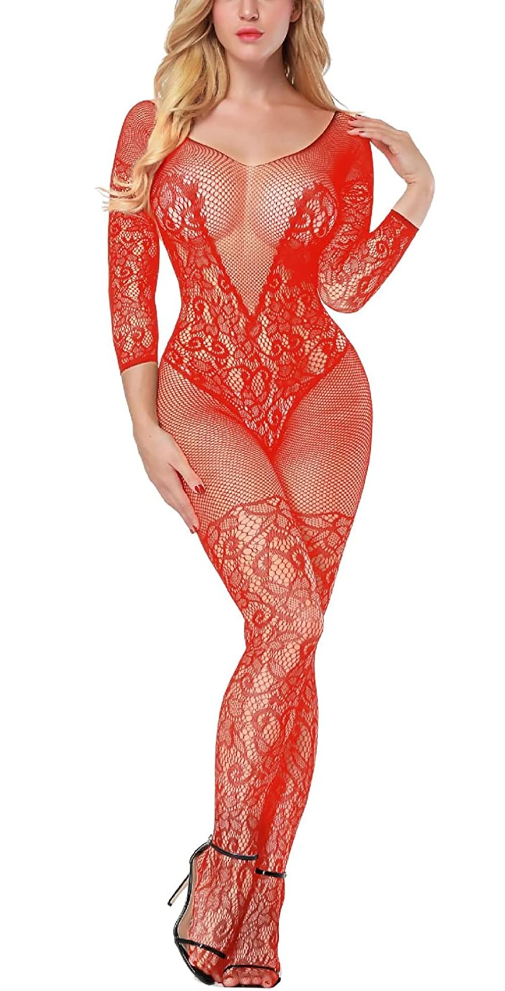 xs and os Women's Fishnet Bodystocking Tights Nightwear Lingerie-picture-0