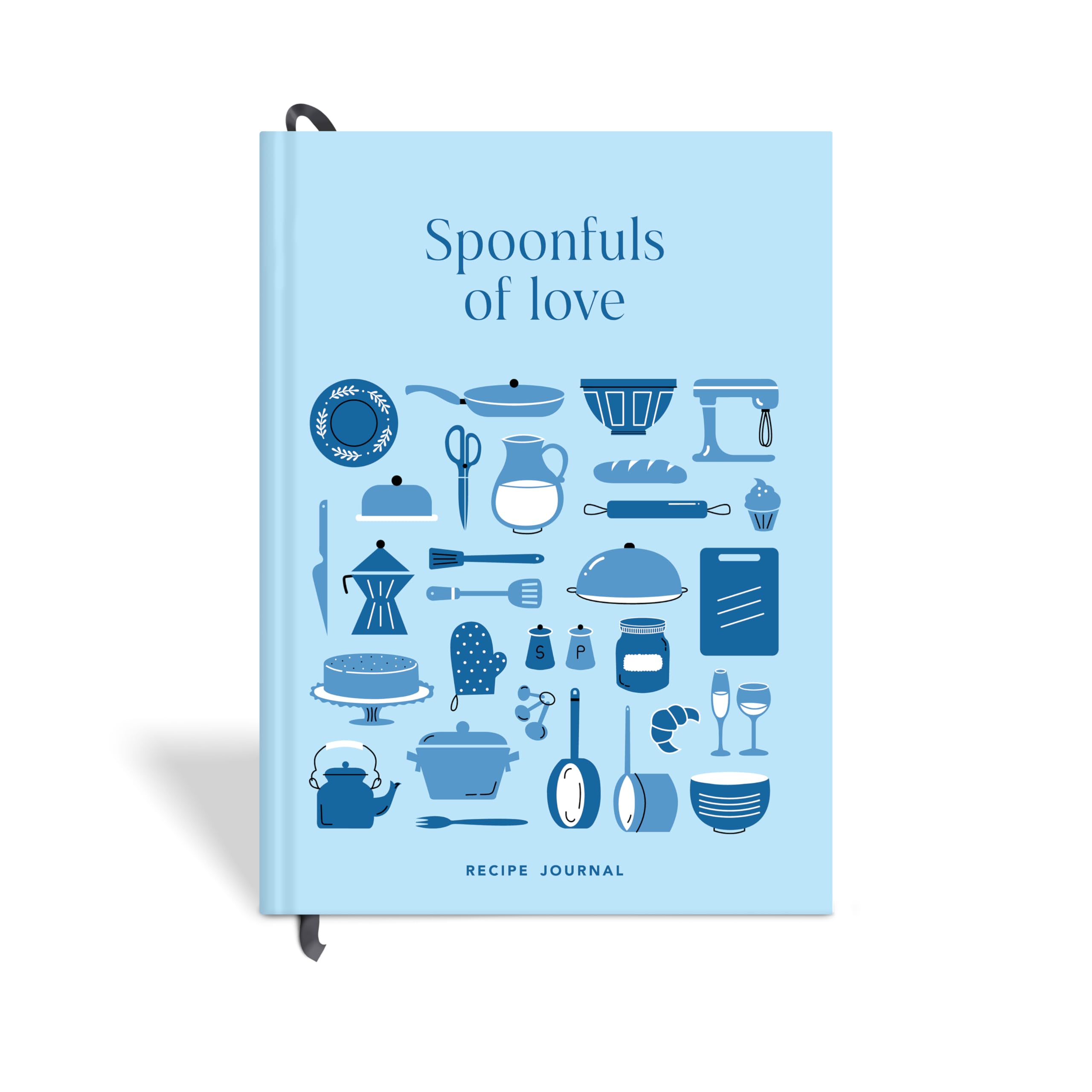 7mm Recipe Journal | Spoonfuls of Love | Make your own Recipe and Cook Book | Kitchen Essential | A5 Size | 4 Sticker sheets | Hardbound and Laminated |14.8 X 21 cms | Blue-image-28