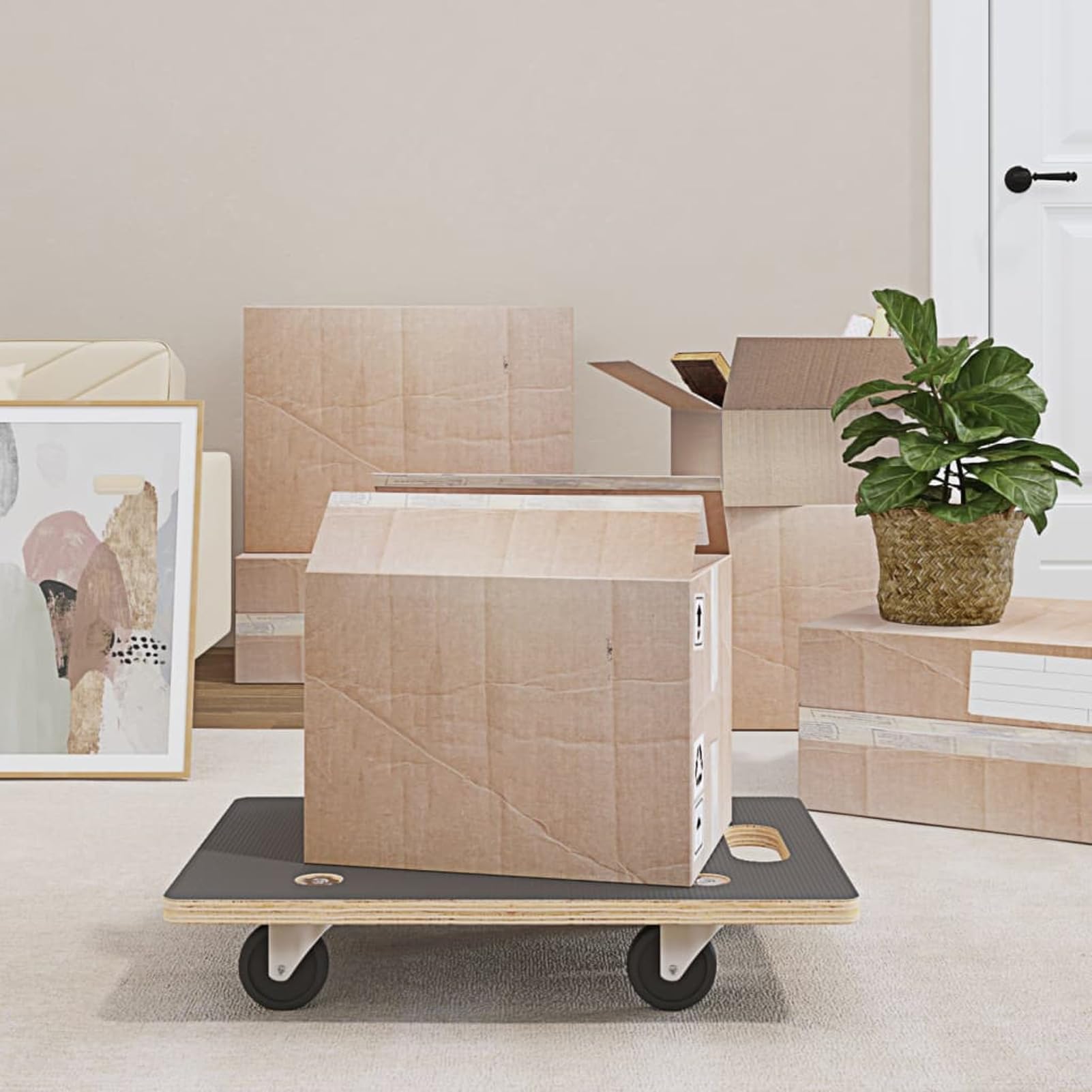 Möbelroller Transportroller 60x40x11,5cm Sperrholz PF-Beschichtung 250kg Tragkraft für Möbeltransport im Haushalt und Büro 154890