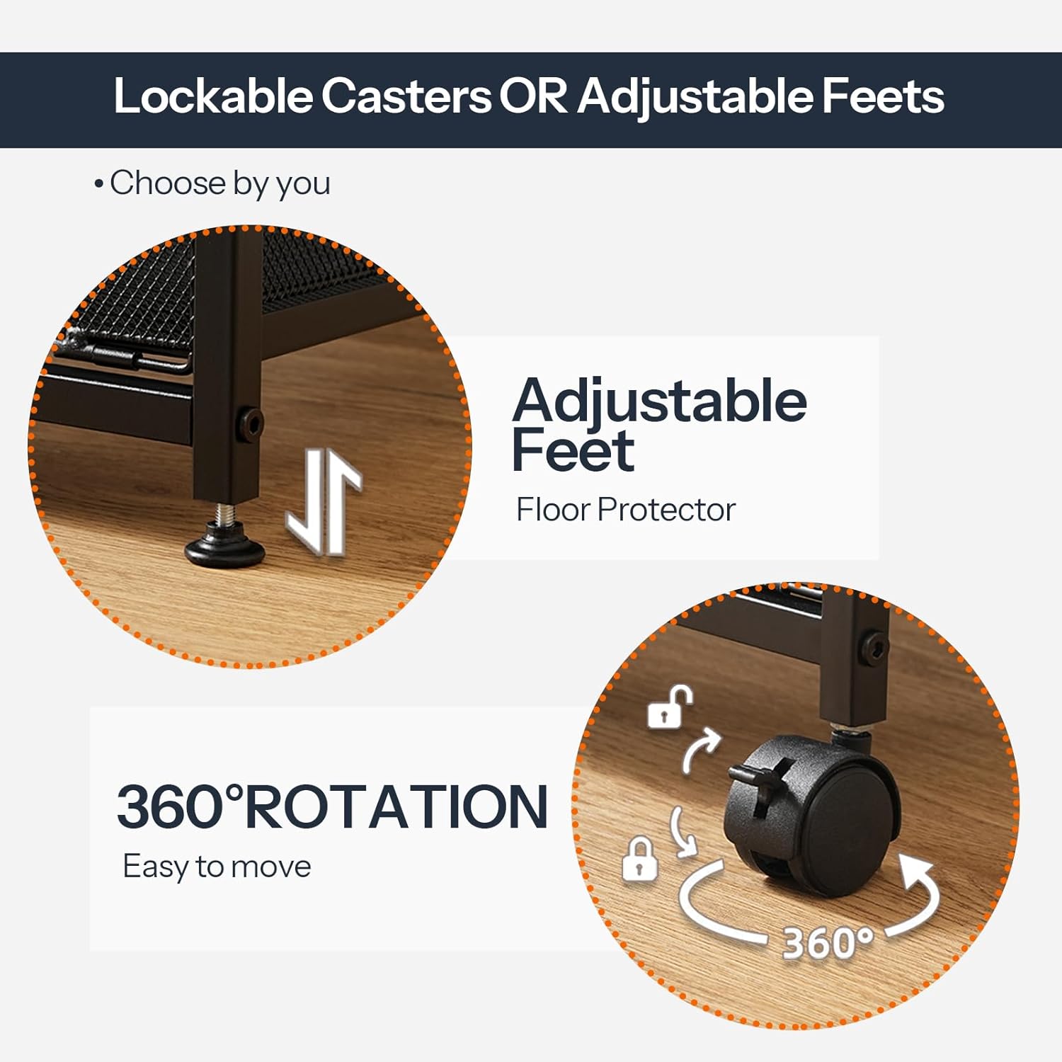 HOOBRO Rolling File Cart with 2 Storage Drawers, Under Desk Mobile Filing Cabinet on Wheels for Home Office, Hanging Folder Holder Utility Cart Printer Stand, Rustic Brown BF39WJ01 - Image 8