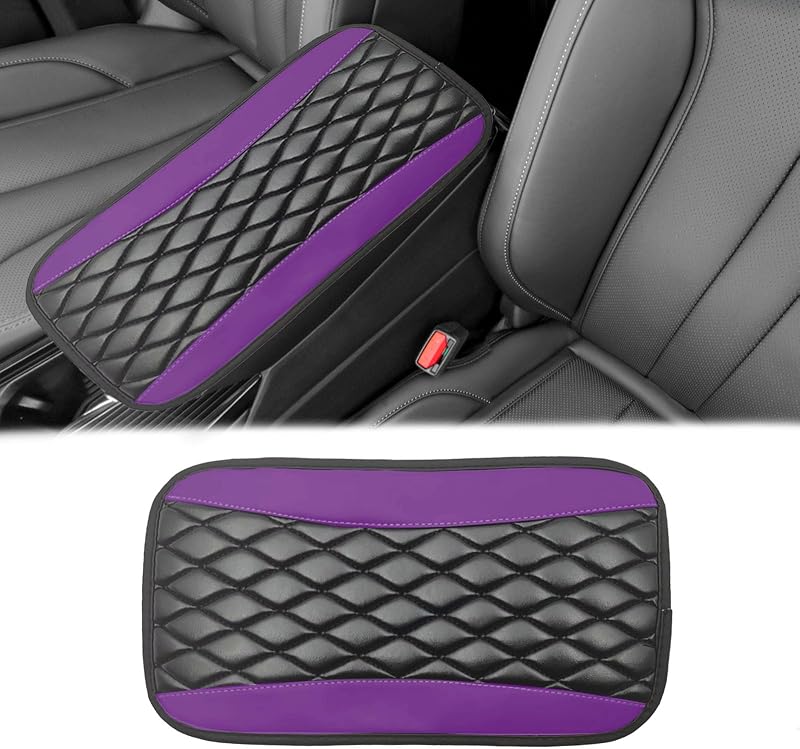 Capa para Console Central e Apoio de Braço Vrasly em Couro PU Roxa – 19,05 x 32,00 cm