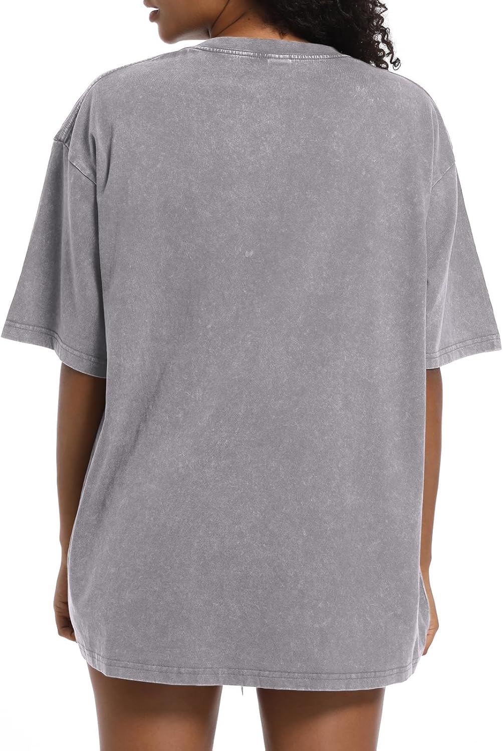 Tuislay Oversized Tshirt Shirts for Women Vintage Acid Wash T Shirt Cotton Casual Baggy Boyfriend Teens Basic Grunge Tees Top - Image 4