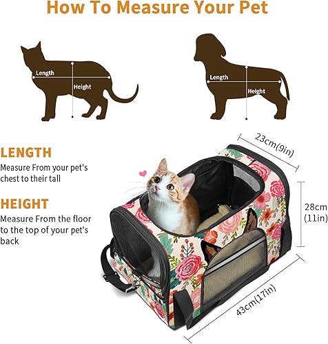 Miniatura 4 de Pet Carrier Bag Travel Carrier for Cats Dogs Puppy Comfort Portable Pet Bag Waterproof & Durable Floral Print Dog