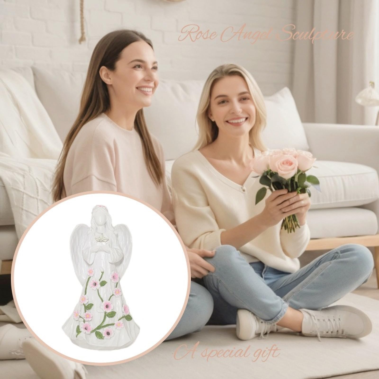 Lampada da scrivania Decorativa con Statua in Resina Guard Angell