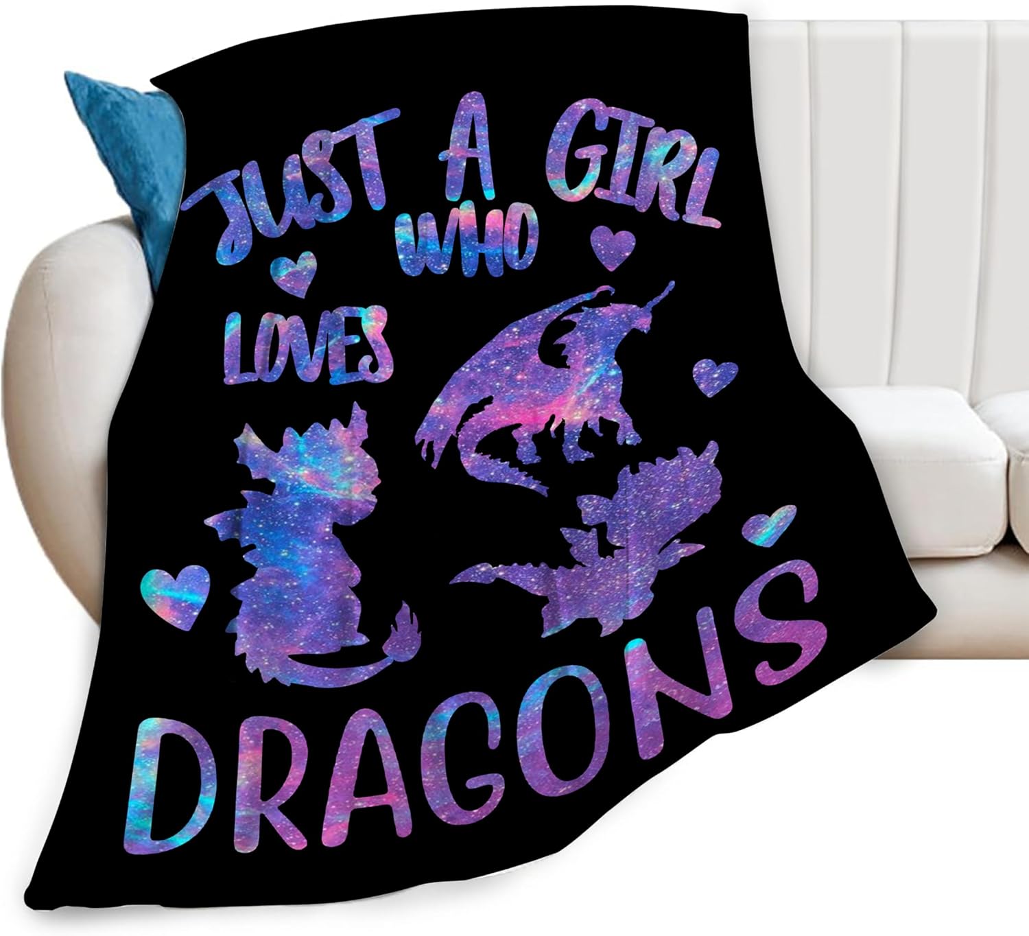 Dragons Blanket for Girls Just Girl Who Loves Dragons Throw
