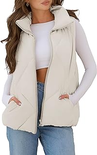 Womens 2024 Puffer Vest Sleeveless Zip Up Quilted Coat...